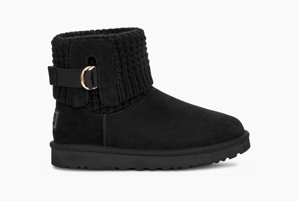 Ugg Mini Boot Womens - Ugg Classic Solene Mini Black - 437LBWNTX